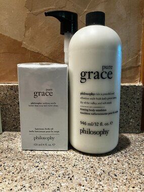 Philosophy Set of Pure Grace Jumbo Body Lotion and Body Oil!! NEW